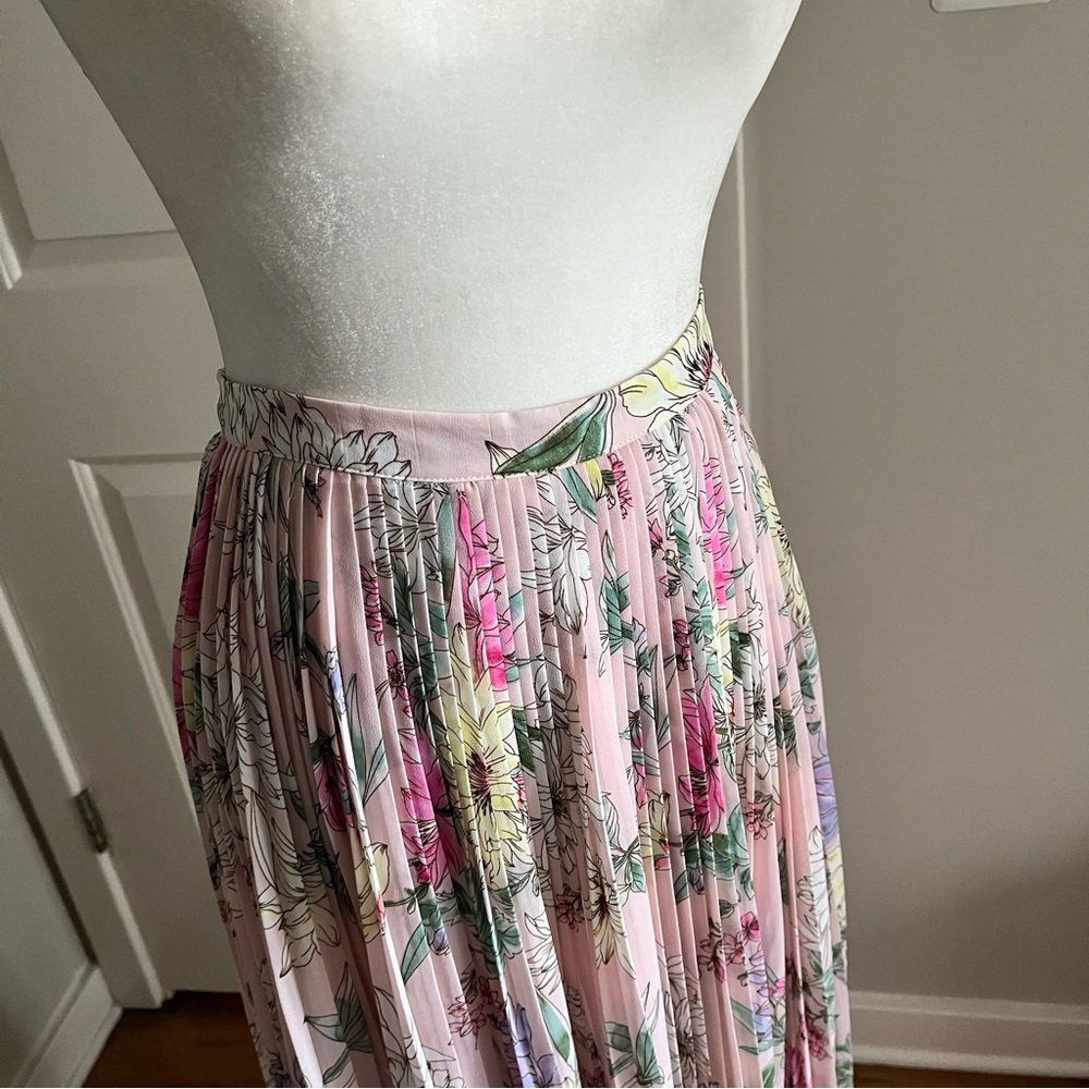 H&M pink floral maxi skirt size 8